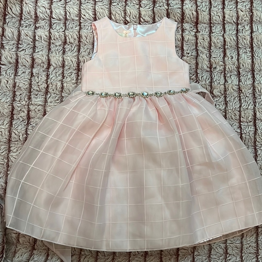 American Princess -Size 2T crystal belted pink dress 👗👧👑💎✨